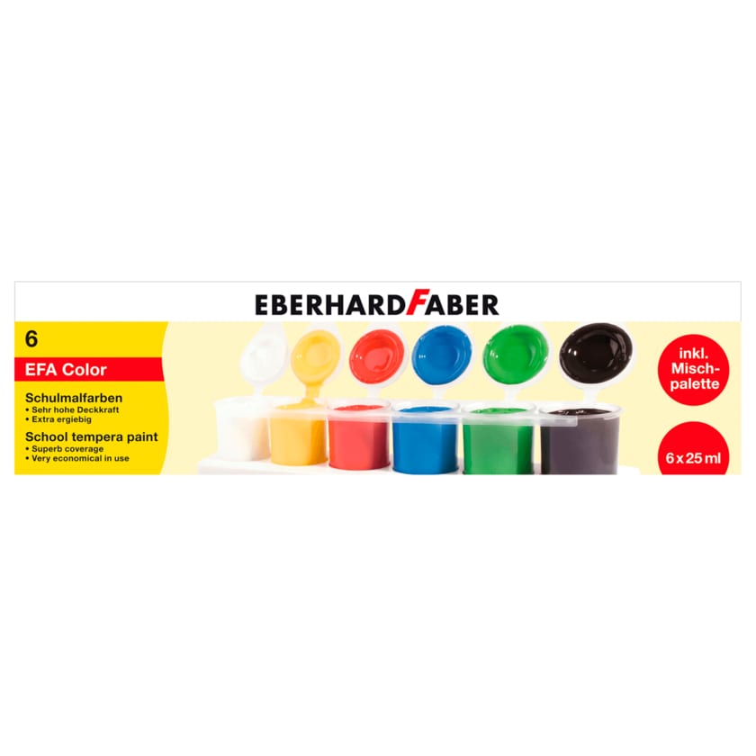 Eberhard Faber EFA Color Schulmalfarben 6 Stück